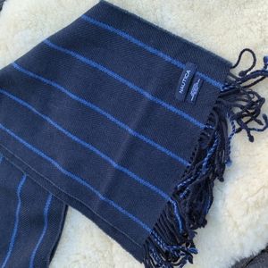 Men's Nautica blue striped lambswool scarf